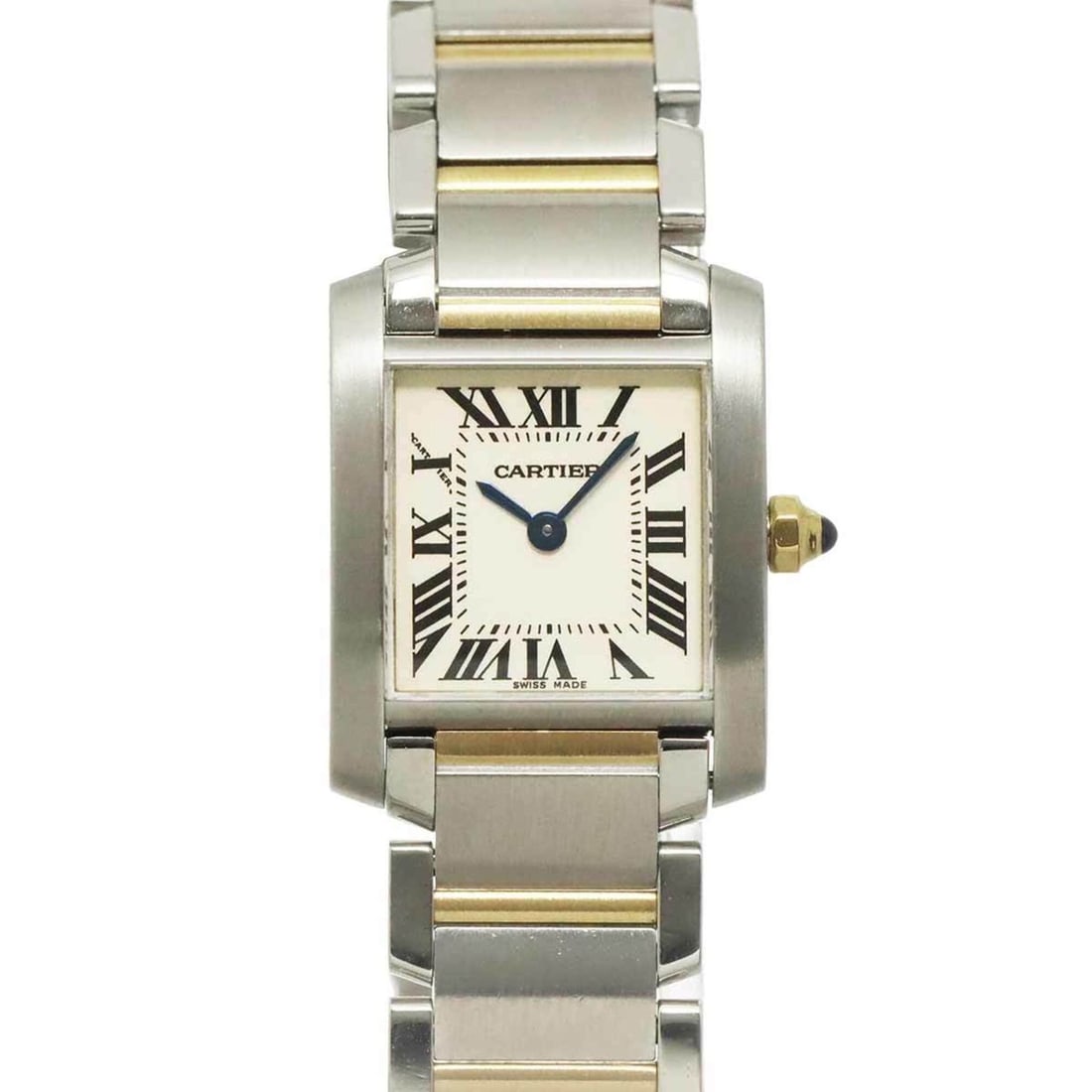 Cartier Tank Francaise SM Two-Tone W51007Q4 Women's Watch Ivory 18K Yellow Gold Quartz (1 of 7)