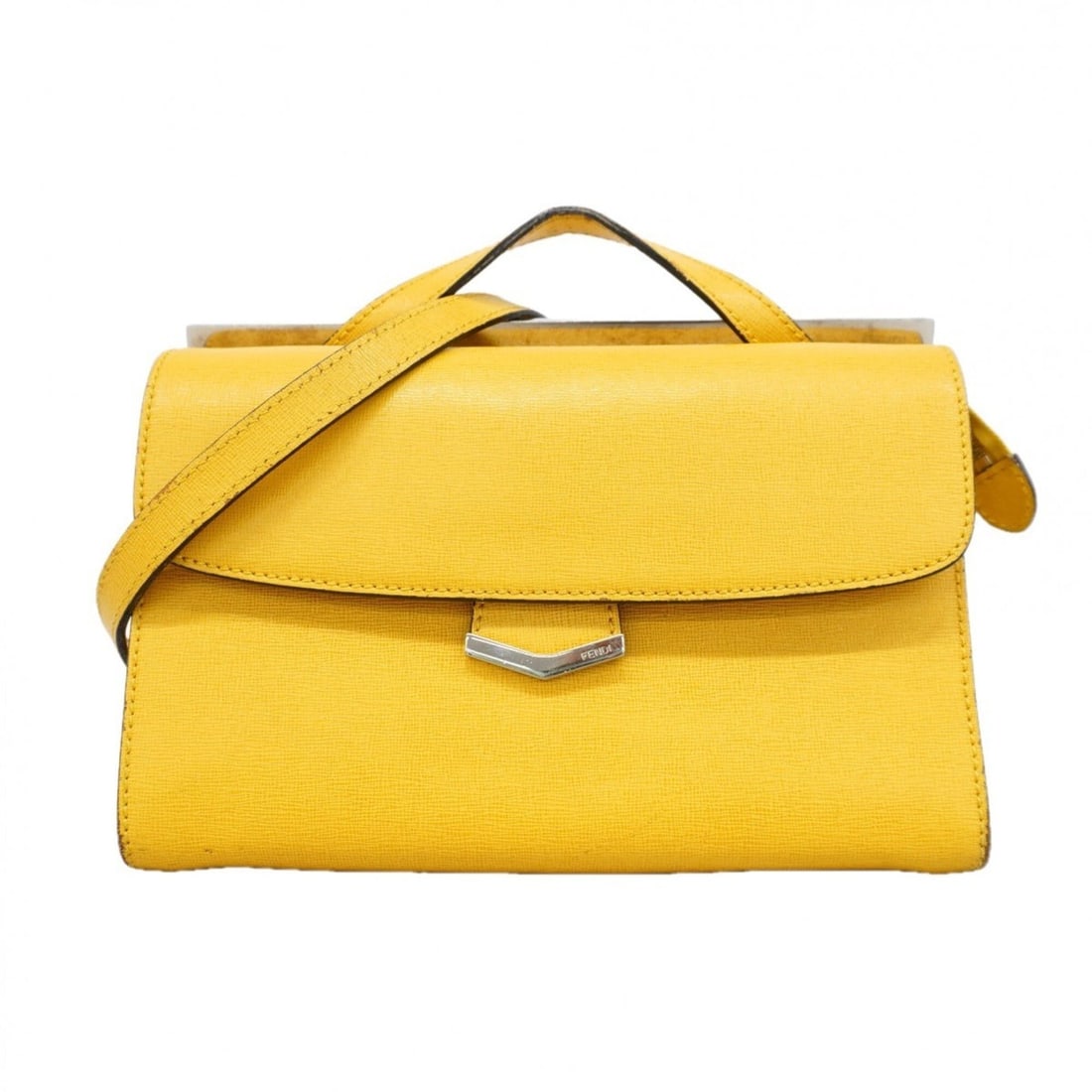Fendi Leather Handbag, Yellow, 2-Way Bag for Women: --- Catalog ---Category: SizeSize (HxWxD): 16.5cm x 23.5cm x 11cm / 6.49'' x 9.25'' x 4.33''Category: DesignType: HandbagColor: YellowGender: WomenMaterial: Leather Hardware Color: SilverCategory: Gen