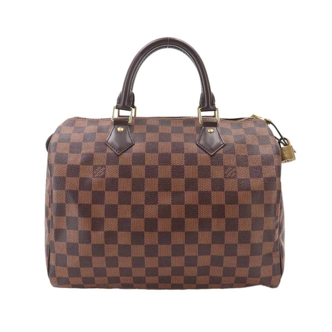 Louis Vuitton Speedy 30 Damier Handbag, Ebene Brown, N41364, Gold Hardware: --- Catalog ---Category: SizeWeight: 450g / 15.87oz.Size (HxWxD): 21.5cm x 30cm x 17.5cm / 8.46'' x 11.81'' x 6.88''Handle Length: 25cm / 9.84''Category: DesignType: HandbagColor: Brown, Damier Canvas