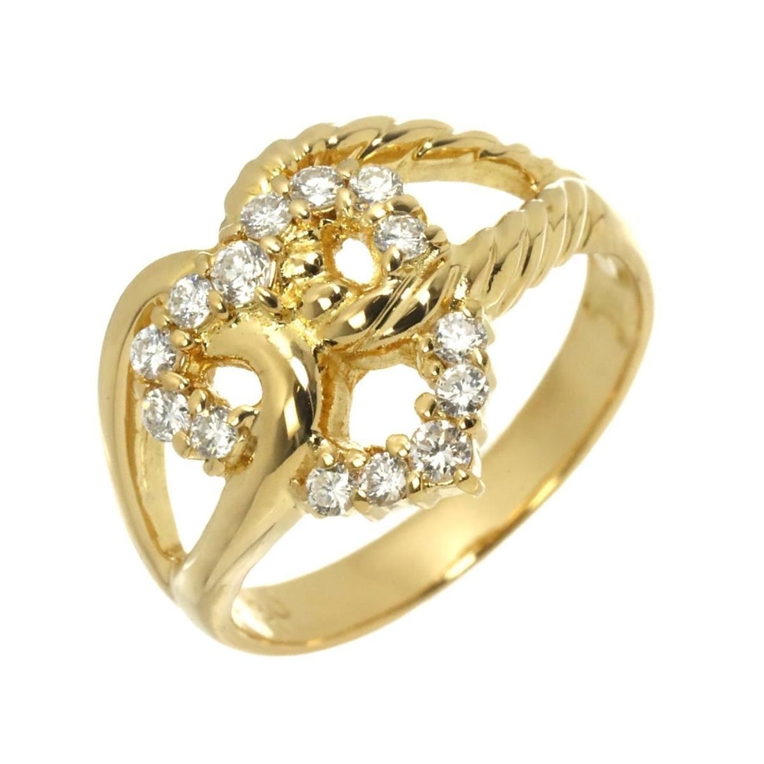 Celine CELINE Diamond Ring, 0.30ct, 18K YG Yellow Gold 750: --- Catalog ---Category: SizeWeight: 5.4g / 0.19oz.JP Size: 10US Size: 5.5Category: DesignType: Band ringColor: YellowMetal: GoldStone: DiamondGender: WomenMetal Purity: 18KWeight (ct.): 0.30Category: