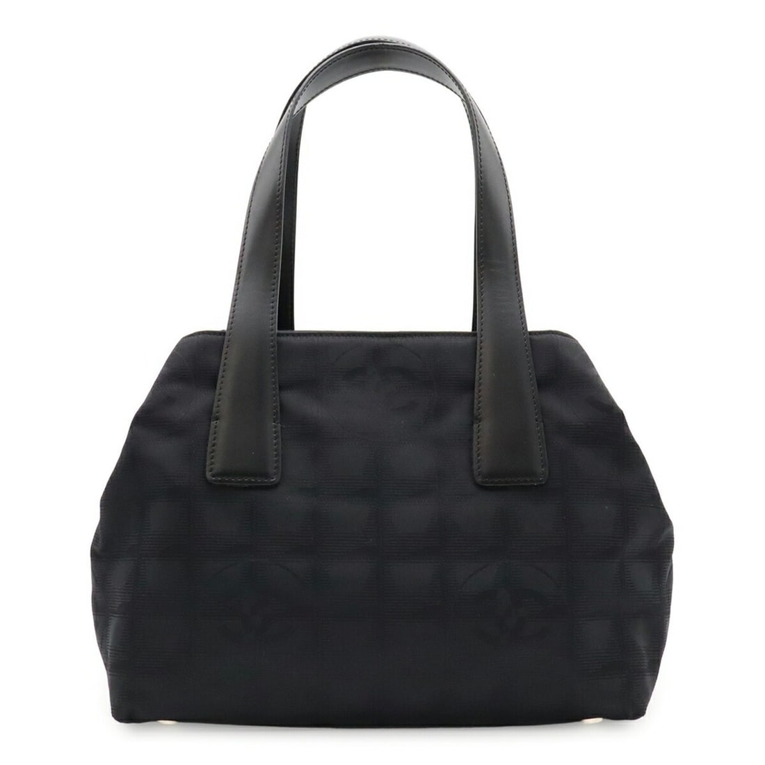 CHANEL New Travel Line Handbag/Tote Bag, Nylon Jacquard Leather, Black: --- Catalog ---Category: SizeSize (HxWxD): 19.5cm x 26cm x 13cm / 7.67'' x 10.23'' x 5.11''Category: DesignType: Handbag, Tote bagColor: BlackGender: WomenMaterial: New Travel Line Category: GeneralBr