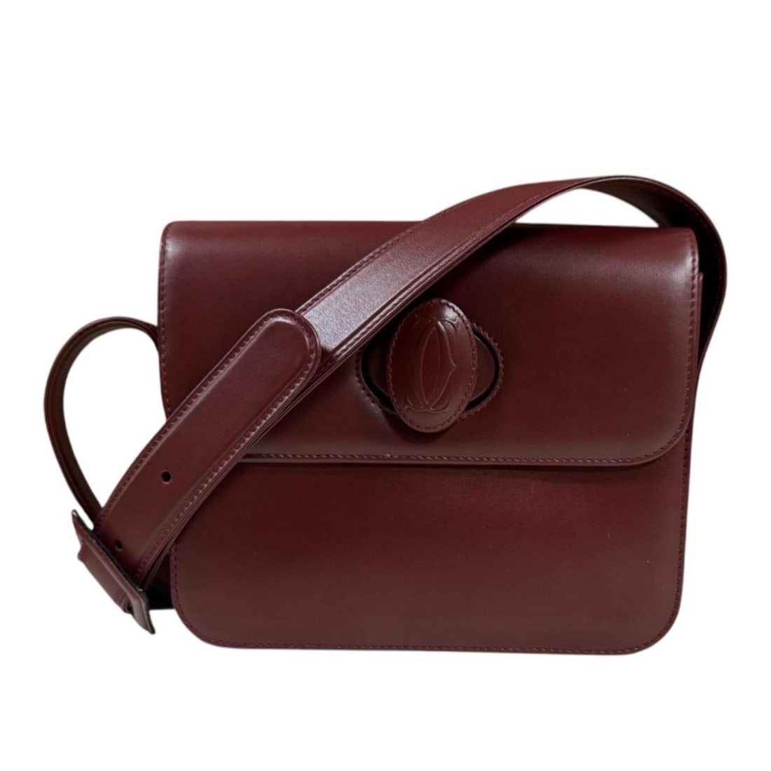 Cartier Must Line Shoulder Bag, Handbag, Leather, Red, Women's, CARTIER: --- Catalog ---Category: SizeSize (HxWxD): 16cm x 20cm x 6cm / 6.29'' x 7.87'' x 2.36''Category: DesignType: Shoulder bagColor: Bordeaux, Red colorGender: WomenMaterial: Leather Category: GeneralBrand