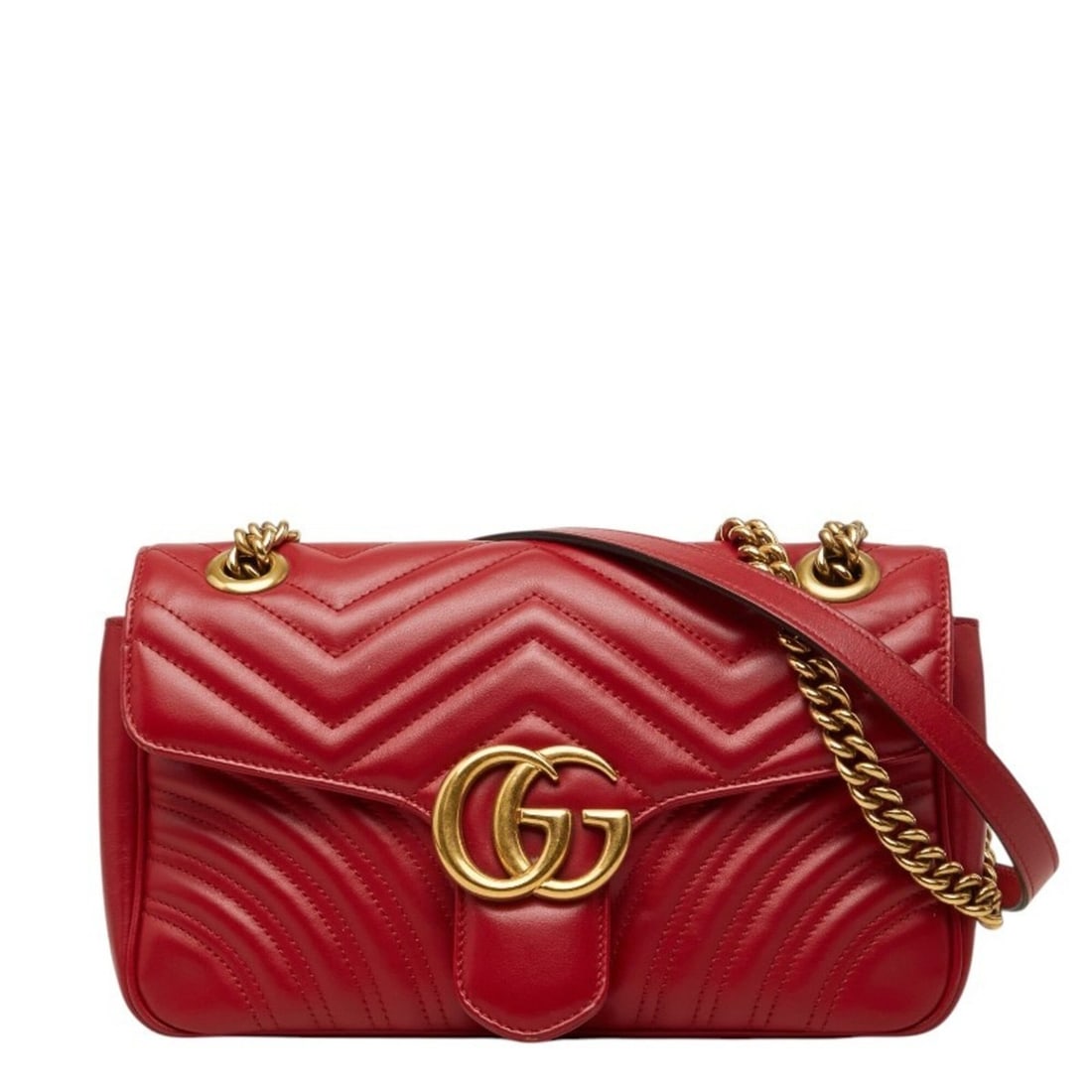 Gucci GG Marmont Crossbody Chain Shoulder Bag, Quilted, 443497, Red Gold Leather, Women's GUCCI: --- Catalog ---Category: SizeSize (HxWxD): 15cm x 26cm x 8cm / 5.9'' x 10.23'' x 3.14''Category: DesignType: Shoulder bagColor: Gold, Red colorGender: WomenMaterial: Leather Category: GeneralBrand: Gu