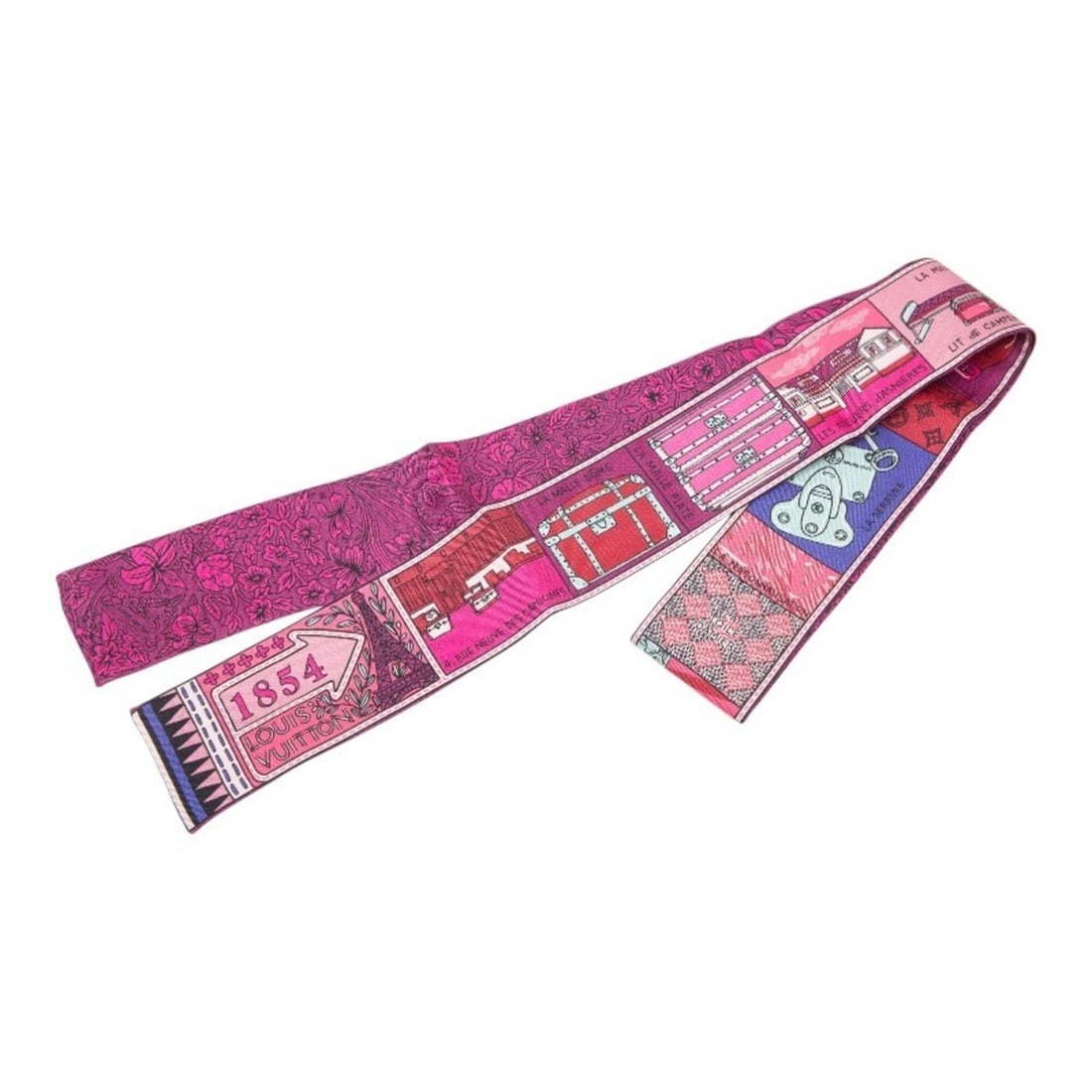 Louis Vuitton Bandeau BB Jeu de Scarf Muffler Twilly M70855 Purple Silk Women's LOUIS VUITTON: --- Catalog ---Category: SizeSize (LxW): 1.19m x 5cm / 47.04'' x 1.96''Category: DesignType: ScarfColor: PurpleGender: WomenMaterial: Silk Category: GeneralBrand: Louis Vuitton--- Item List ---Section