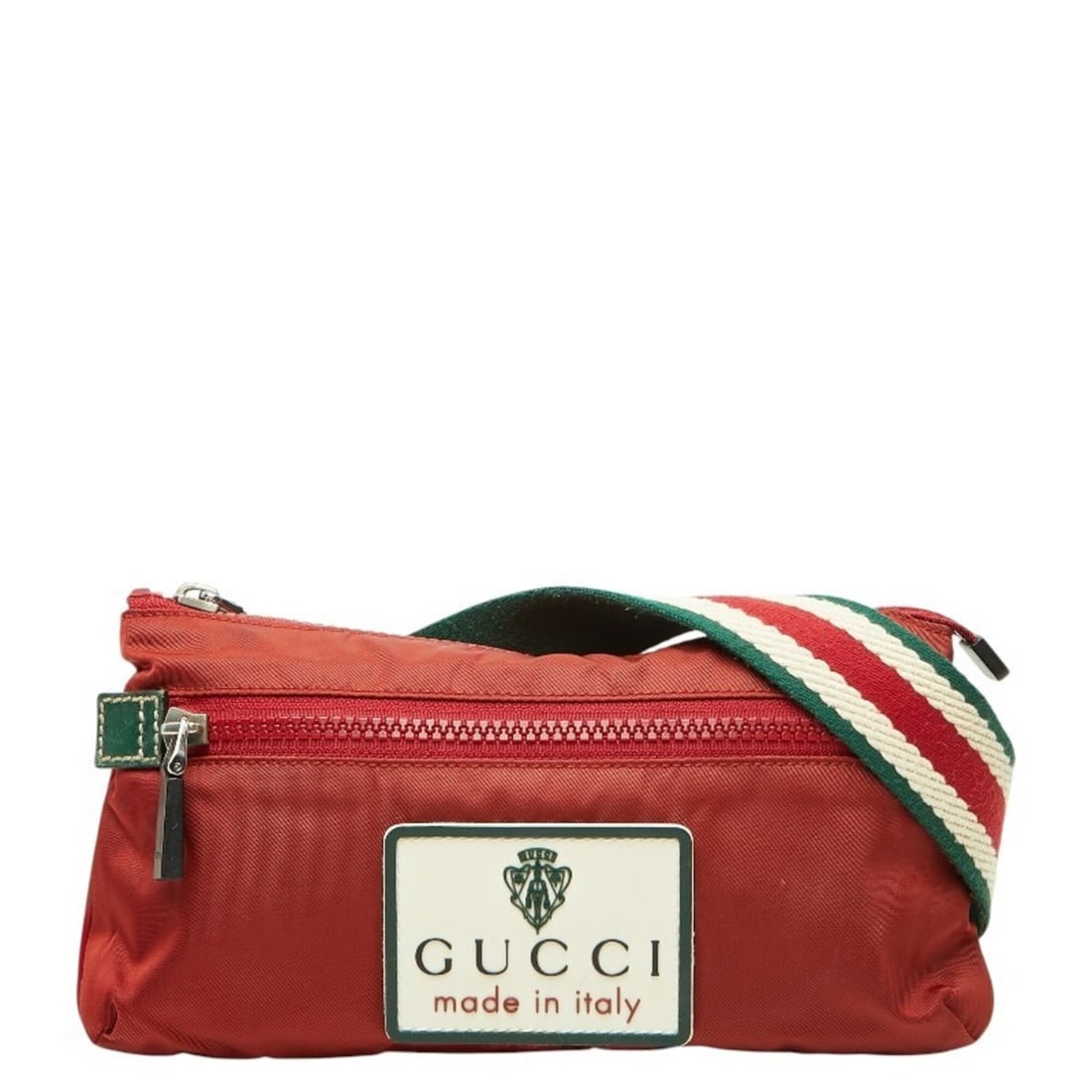 Gucci Logo Body Bag Waist Shoulder 189663 Red Green Nylon Women's GUCCI: --- Catalog ---Category: SizeSize (HxWxD): 13.5cm x 25cm x 1.5cm / 5.31'' x 9.84'' x 0.59''Category: DesignType: Shoulder bag, Sling bagColor: Green, Red colorGender: WomenMaterial: Nylon Category: Ge