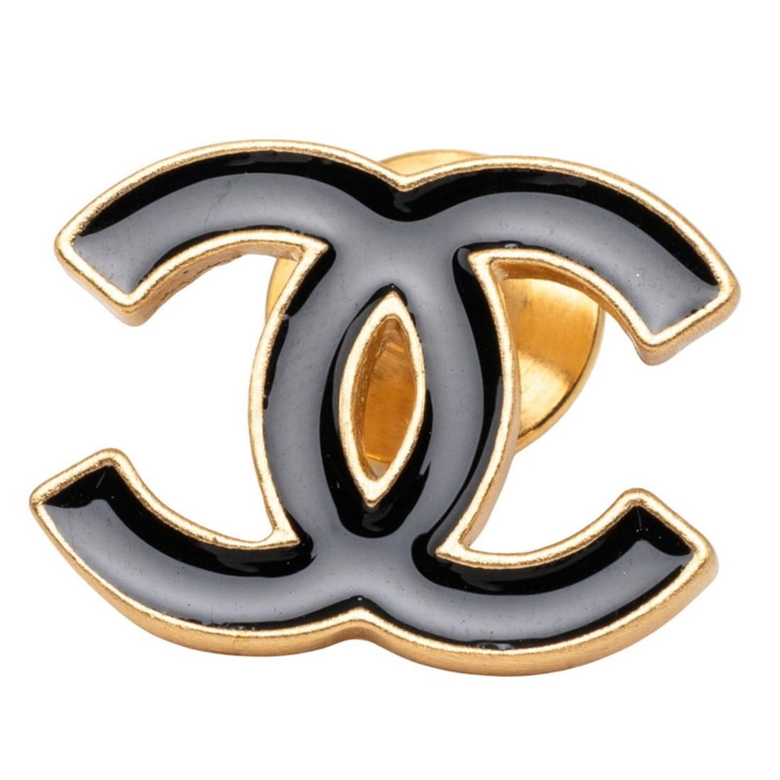 Chanel Coco Mark Brooch Pin Pins 02A Gold Black Plated Women's CHANEL: --- Catalog ---Category: SizeSize (HxWxD): 1.56cm x 2.07cm / 0.61'' x 0.81''Category: DesignType: BroochColor: Black, GoldGender: WomenMaterial: Gold platingCategory: GeneralBrand: Chanel--- Item List