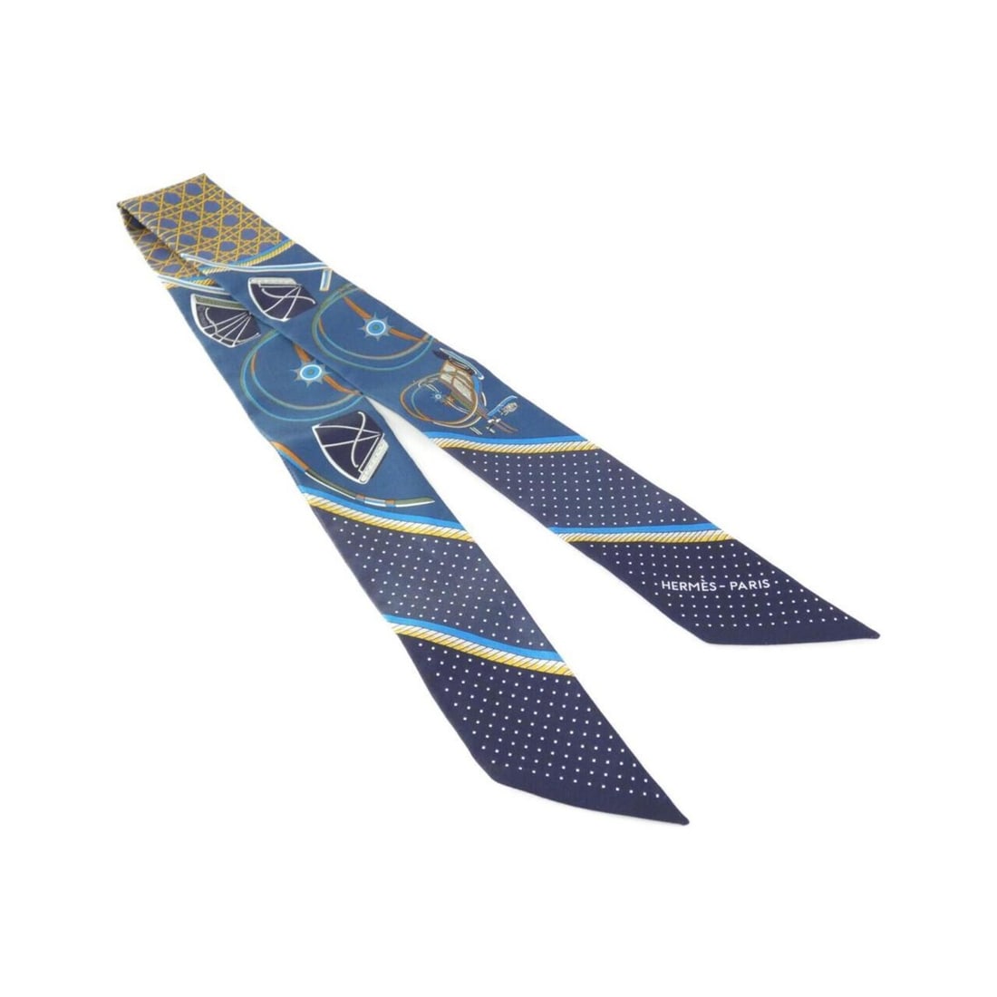 Hermes LES VOITURES A TRANSFORMATION Twilly 063156S Scarf Muffler: --- Catalog ---Category: SizeSize (LxW): 5cm x 86cm / 1.96'' x 33.85''Category: DesignType: ScarfColor: BlueGender: Men,WomenMaterial: Silk Category: GeneralMPN: 063156SBrand: Hermes--- Item List ---S