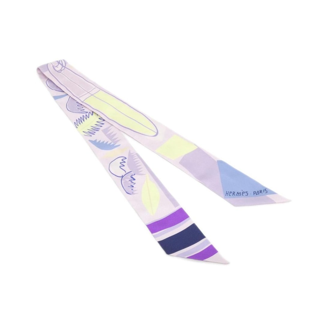 Hermes SEA SURF AND FUN Twilly 063161S Scarf Muffler: --- Catalog ---Category: SizeSize (LxW): 5cm x 86cm / 1.96'' x 33.85''Category: DesignType: ScarfColor: Blue, PurpleGender: Men,WomenMaterial: Silk Category: GeneralMPN: 063161SBrand: Hermes--- Item L