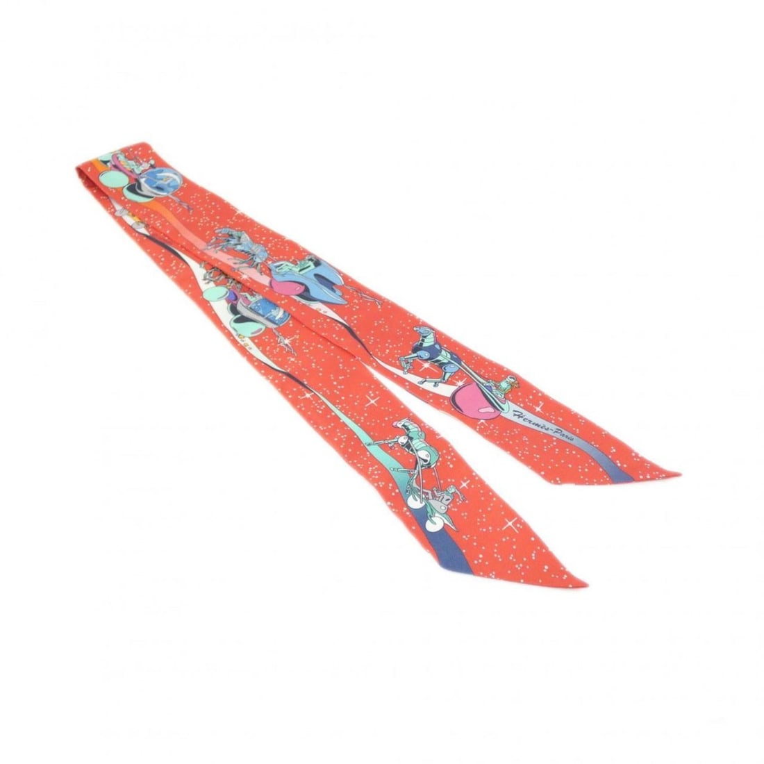 Hermes Space Derby Twilly 063573S Scarf Muffler: --- Catalog ---Category: SizeSize (LxW): 5cm x 86cm / 1.96'' x 33.85''Category: DesignType: ScarfColor: Blue, Red colorGender: Men,WomenMaterial: Silk Category: GeneralMPN: 063573SBrand: Hermes--- Ite