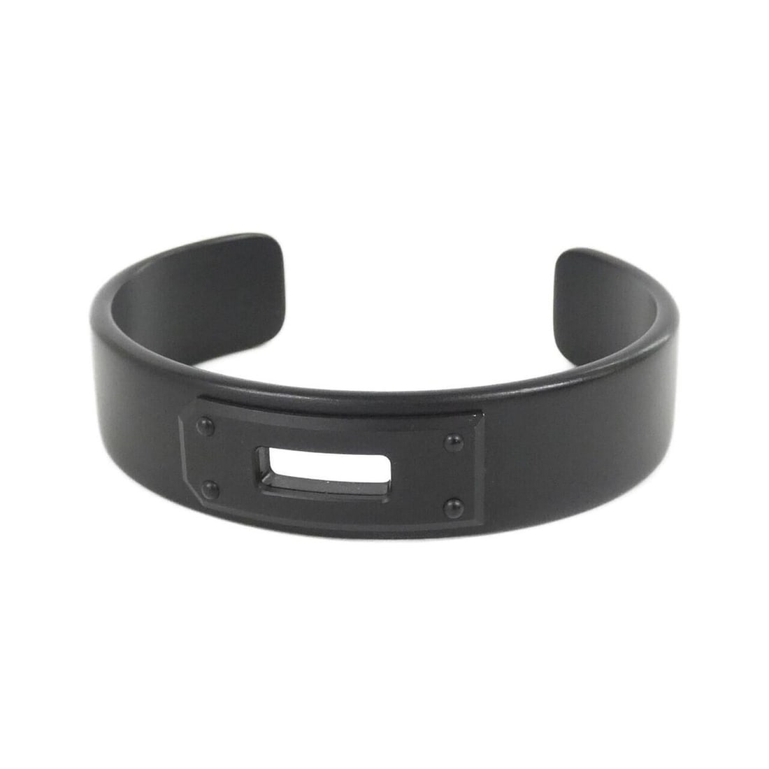 Hermes Kelly So Black 057070FZ Bangle: --- Catalog ---Category: SizeLength: 18cm / 7.08''Category: DesignType: BangleColor: BlackGender: Men,WomenMaterial: AluminumCategory: GeneralMPN: 057070FZBrand: Hermes--- Item List ---Section: Condit