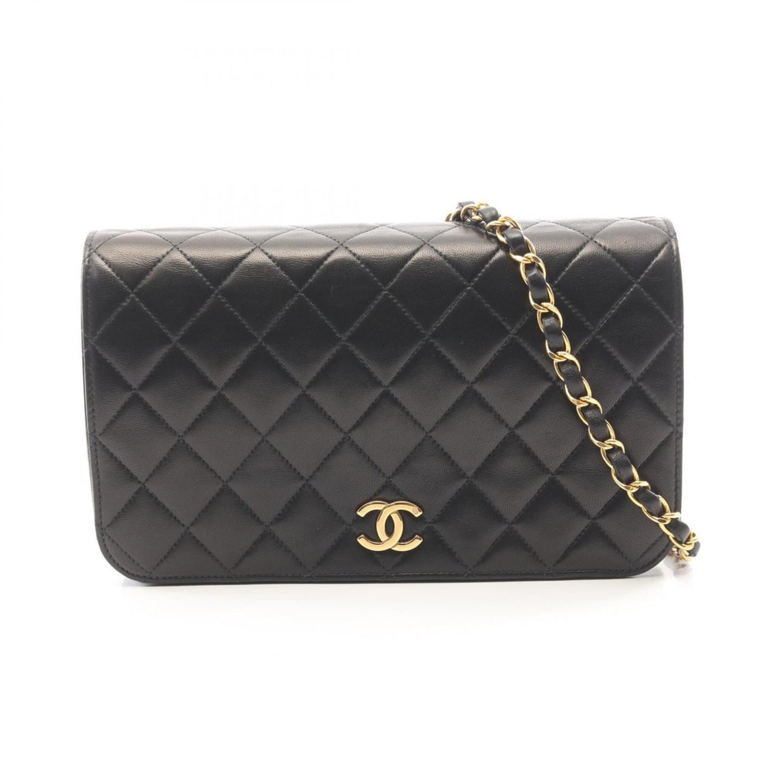 Chanel Matelassé Full Flap Push-Lock Shoulder Bag/Handbag, Lambskin Leather, Women's, Black: --- Catalog ---Category: SizeSize (HxWxD): 14cm x 23.5cm x 6cm / 5.51'' x 9.25'' x 2.36''Category: DesignType: Handbag, Shoulder bagColor: BlackGender: WomenMaterial: Leather Leather/Fur Type: Lambski