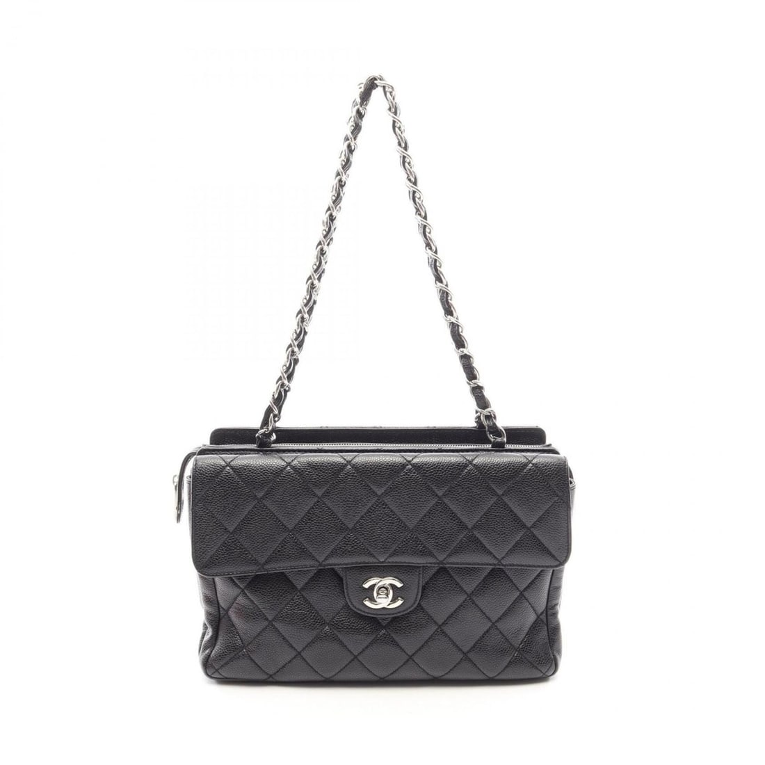 Chanel Matelassé Tote Bag/Handbag, Caviar Leather (Grained Calfskin), Women's, Black: --- Catalog ---Category: SizeSize (HxWxD): 18.5cm x 27cm x 9cm / 7.28'' x 10.62'' x 3.54''Category: DesignType: Handbag, Tote bagColor: BlackGender: WomenMaterial: Grained Calfskin Category: GeneralBr