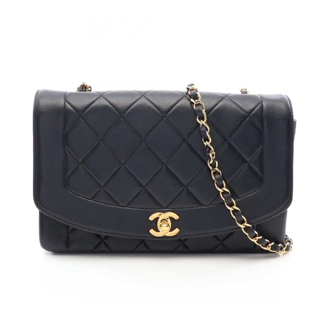Chanel Matelassé Diana Flap Shoulder Bag/Handbag, Lambskin Leather, Women's, Black (A01165): --- Catalog ---Category: SizeSize (HxWxD): 16cm x 25cm x 7cm / 6.29'' x 9.84'' x 2.75''Category: DesignType: Handbag, Shoulder bagColor: BlackGender: WomenMaterial: Leather Leather/Fur Type: LambskinC