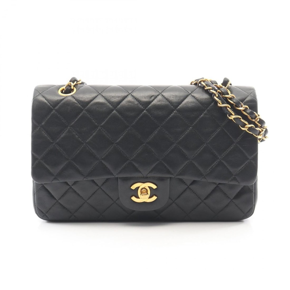 Chanel Matelassé Double Flap Shoulder Bag/Handbag, Lambskin Leather, Women's, Black: --- Catalog ---Category: SizeSize (HxWxD): 16cm x 25cm x 6.5cm / 6.29'' x 9.84'' x 2.55''Category: DesignType: Handbag, Shoulder bagColor: BlackGender: WomenMaterial: Leather Leather/Fur Type: Lambski