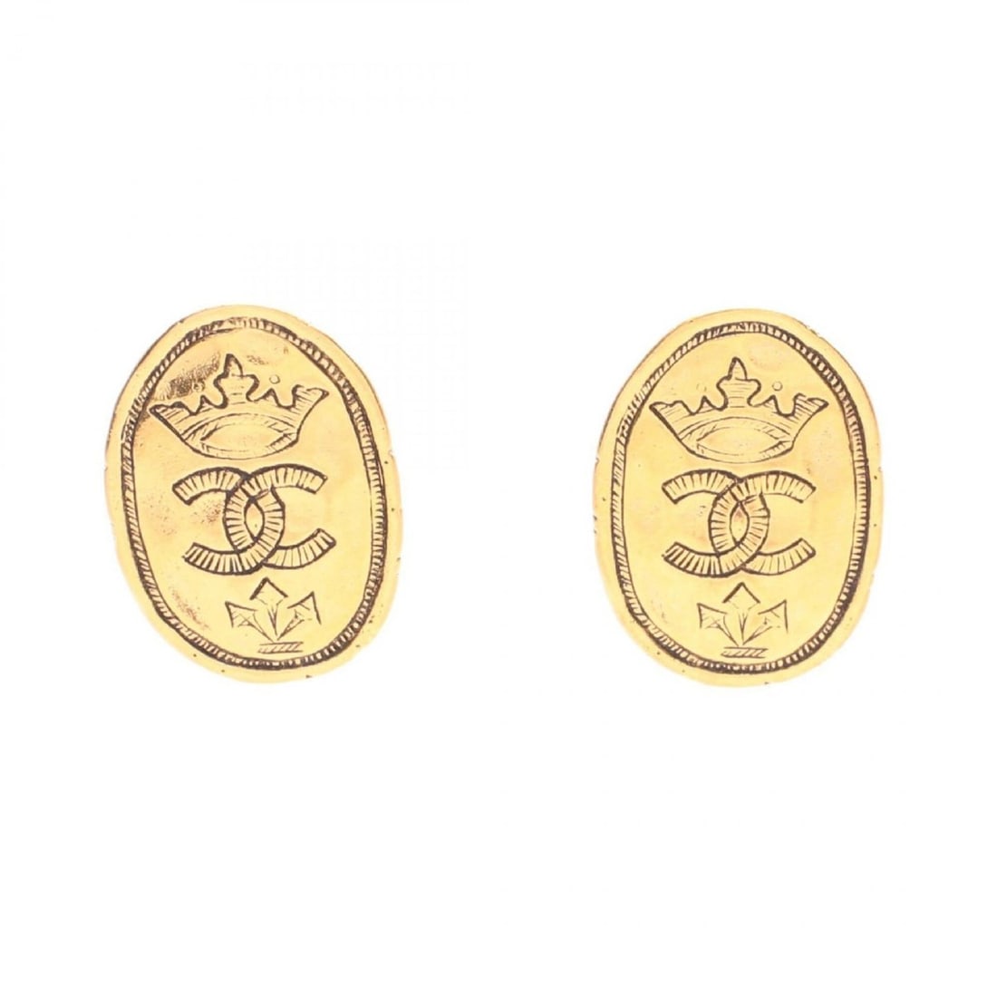 Chanel Coco Mark Oval Plate Earrings, Gold Plated Jewelry, Women's, Tone: --- Catalog ---Category: SizeSize (HxWxD): 32.00mm x 23.00mm / 1.26'' x 0.91''Category: DesignType: Clip earringsColor: GoldGender: WomenMaterial: Gold platingCategory: GeneralBrand: Chanel--- Item Li