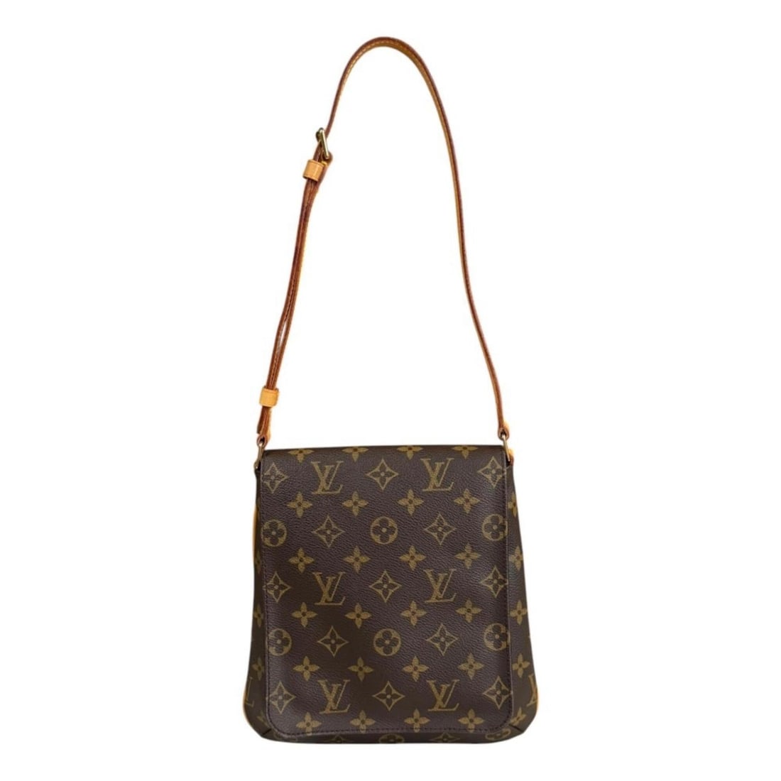 Louis Vuitton Musette Salsa Short Monogram Shoulder Bag, Handbag, Canvas, M51258, Brown, Women's,: --- Catalog ---Category: SizeSize (HxWxD): 23cm x 24cm x 5cm / 9.05'' x 9.44'' x 1.96''Category: DesignType: Handbag, Shoulder bagColor: BrownGender: WomenMaterial: Monogram , Canvas Category: General