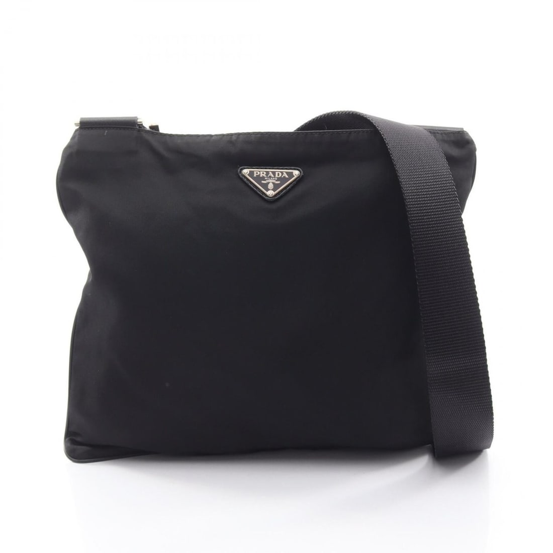 Prada Triangle Logo Shoulder Bag/Handbag, Nylon and Leather, Women's, Black: --- Catalog ---Category: SizeSize (HxWxD): 25.5cm x 30cm x 1cm / 10.03'' x 11.81'' x 0.39''Category: DesignType: Handbag, Shoulder bagColor: BlackGender: WomenMaterial: Nylon , Leather Category: Gener