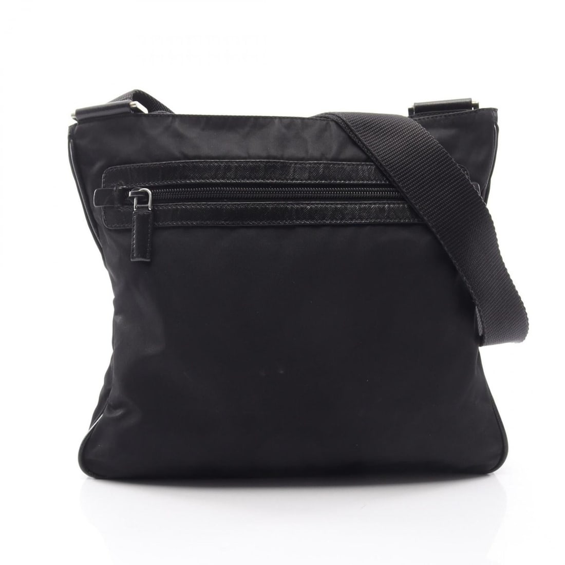 Prada Triangle Logo Shoulder Bag/Handbag, Nylon & Saffiano Leather, Men's Women's, Black: --- Catalog ---Category: SizeSize (HxWxD): 26cm x 29cm x 3cm / 10.23'' x 11.41'' x 1.18''Category: DesignType: Handbag, Shoulder bagColor: BlackGender: Men,WomenMaterial: Nylon , Leather Leather/Fur T