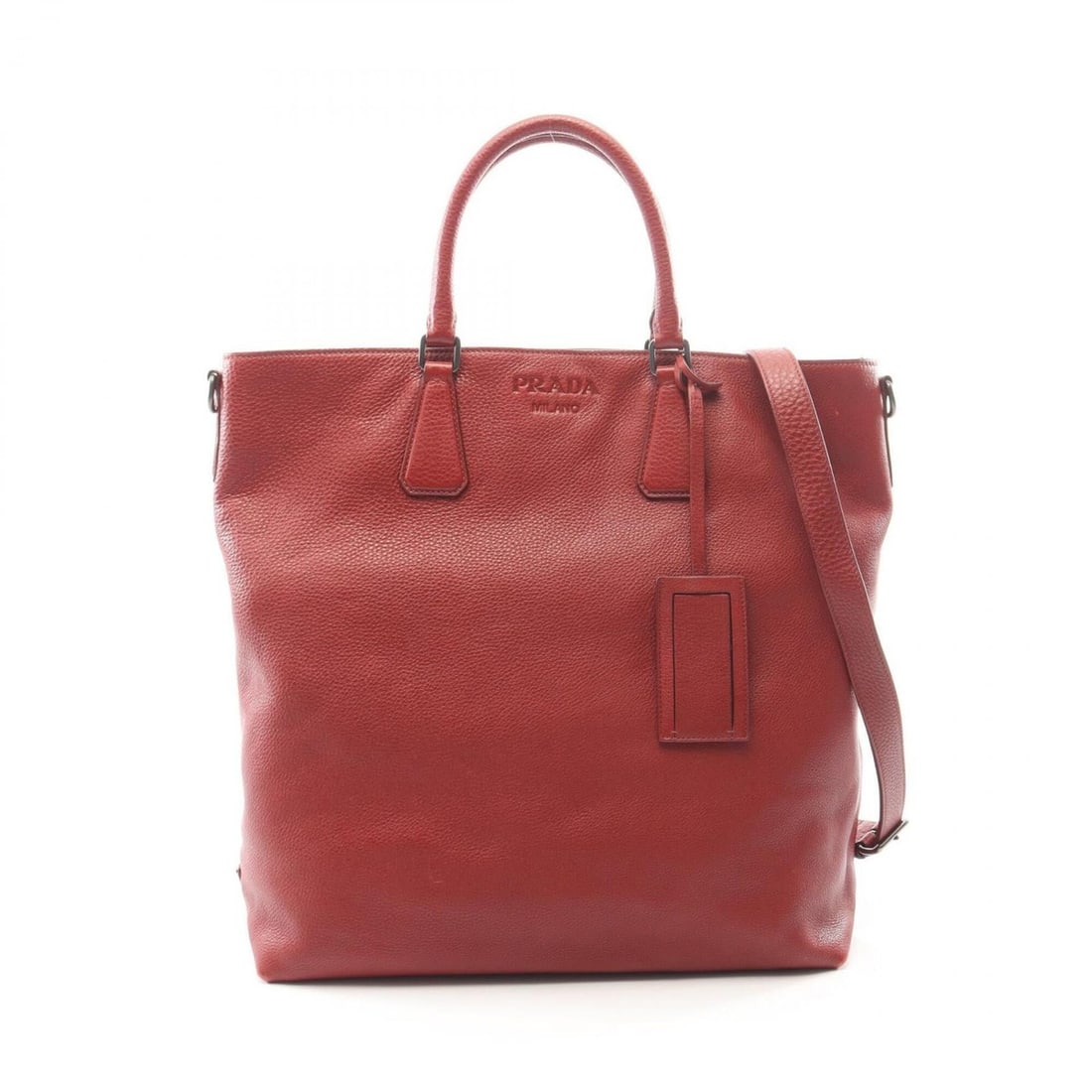Prada PRADA 2-way tote bag/handbag, leather, women's, red: --- Catalog ---Category: SizeSize (HxWxD): 39cm x 37cm x 16cm / 15.35'' x 14.56'' x 6.29''Category: DesignType: Handbag, Tote bagColor: Red colorGender: WomenMaterial: Leather Category: GeneralBrand: 