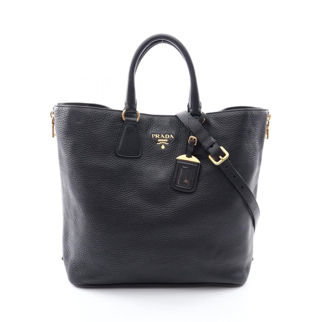 Prada PRADA 2-way tote bag/handbag, leather, women's, black: --- Catalog ---Category: SizeSize (HxWxD): 34cm x 36cm x 15cm / 13.38'' x 14.17'' x 5.9''Category: DesignType: Handbag, Tote bagColor: BlackGender: WomenMaterial: Leather Category: GeneralBrand: Prada