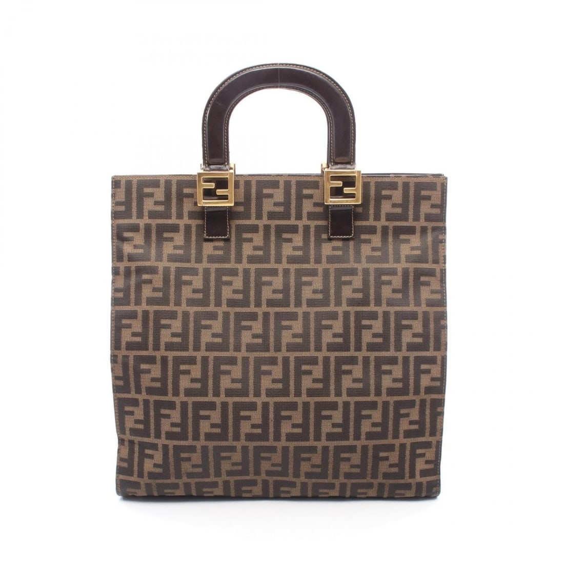 Fendi Zucca Tote Bag Handbag, Canvas and Leather, Women's, Brown: --- Catalog ---Category: SizeSize (HxWxD): 33.5cm x 34cm x 11.5cm / 13.18'' x 13.38'' x 4.52''Category: DesignType: Handbag, Tote bagColor: BrownGender: WomenMaterial: Canvas , Leather Category: Gener