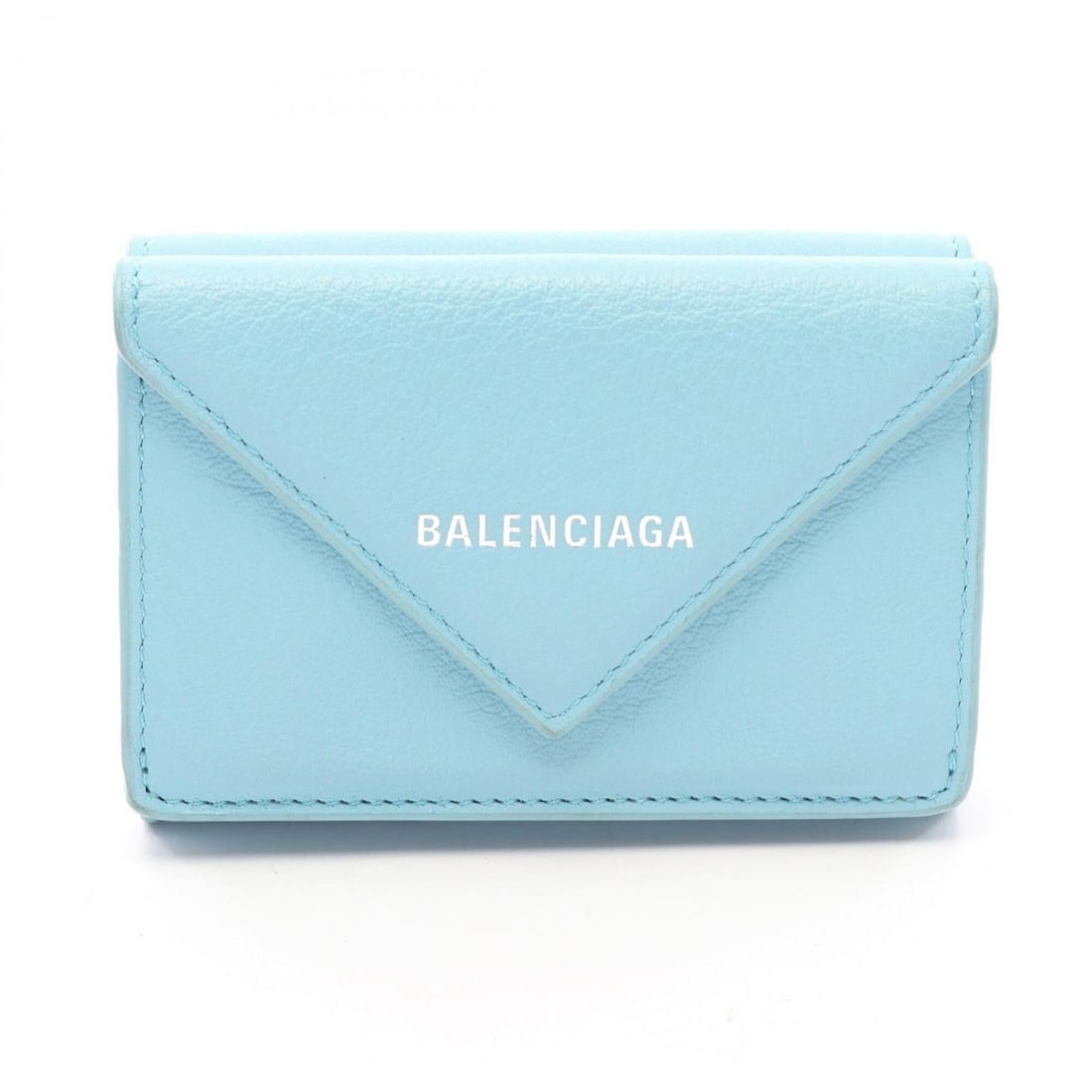Balenciaga Paper Mini Wallet, Tri-fold Leather, Women's, Blue, 391446: --- Catalog ---Category: SizeSize (HxWxD): 6.5cm x 9.5cm x 2.5cm / 2.55'' x 3.74'' x 0.98''Category: DesignType: Wallet (tri-fold)Color: BlueGender: WomenMaterial: Leather Category: GeneralMPN: 391446