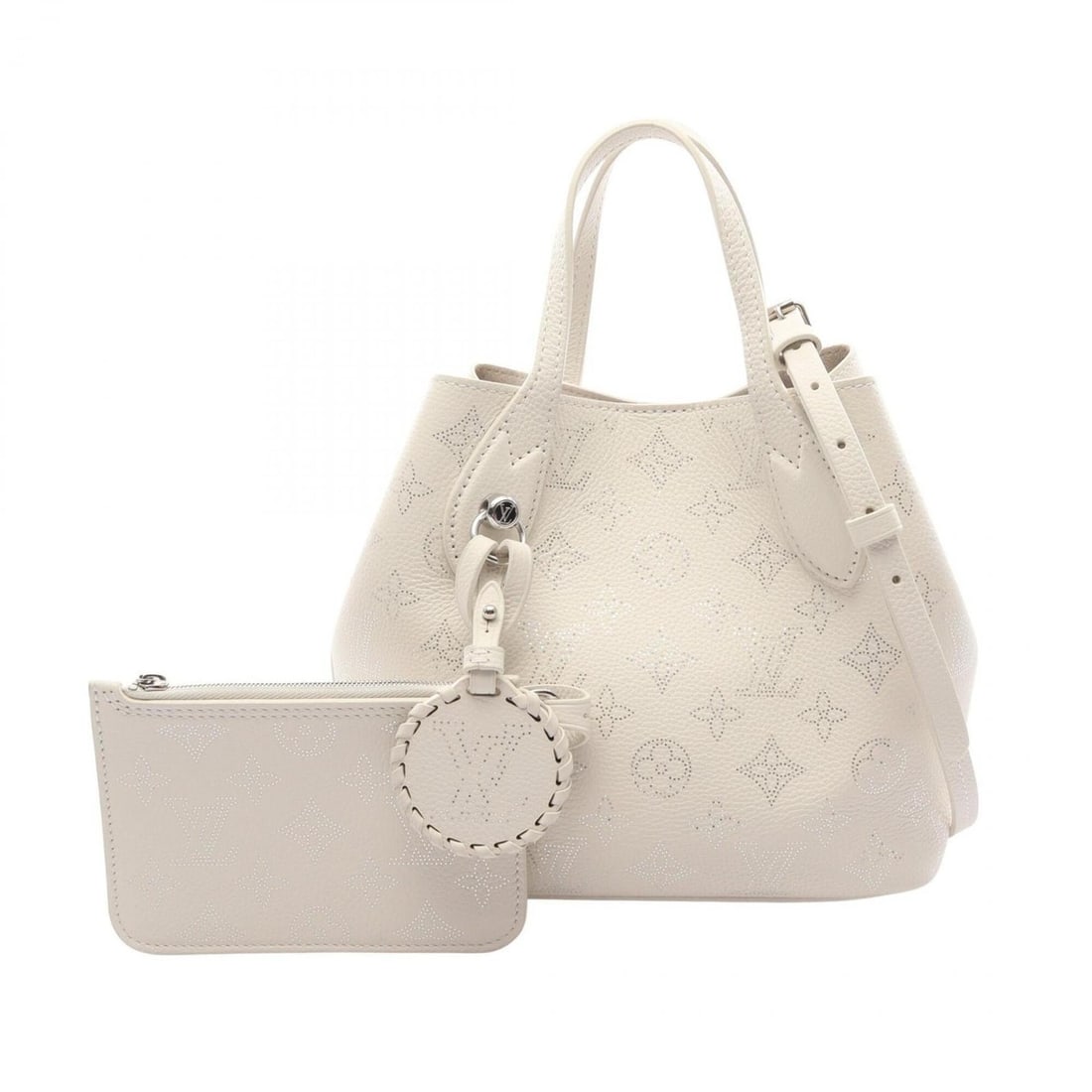Louis Vuitton Blossom PM Mahina 2-Way Handbag, Leather, Women's, White/Silver, M11842: --- Catalog ---Category: SizeSize (HxWxD): 20cm x 20cm x 13cm / 7.87'' x 7.87'' x 5.11''Category: DesignType: Handbag, PouchColor: Silver, WhiteGender: WomenMaterial: Leather Category: GeneralMPN: M11