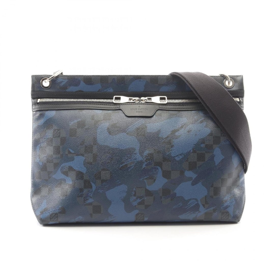 Louis Vuitton Hunter Damier Cobalt Camouflage Shoulder Bag/Handbag, Coated Canvas Leather, Men's,: --- Catalog ---Category: SizeSize (HxWxD): 30cm x 39cm x 10cm / 11.81'' x 15.35'' x 3.93''Category: DesignType: Handbag, Shoulder bagColor: Black, BlueGender: MenMaterial: Coated canvas , Leather Cate