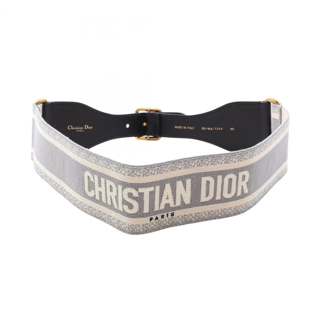 Christian Dior Dior Embroidered Maxi Belt, Canvas and Leather, Women's, Gray, White, Black: --- Catalog ---Category: SizeLength: 77cm - 82cm / 30.31'' - 32.28''Category: DesignType: Standard beltColor: Black, Gray, WhiteGender: WomenMaterial (Strap): Canvas , Leather Category: GeneralBrand: 