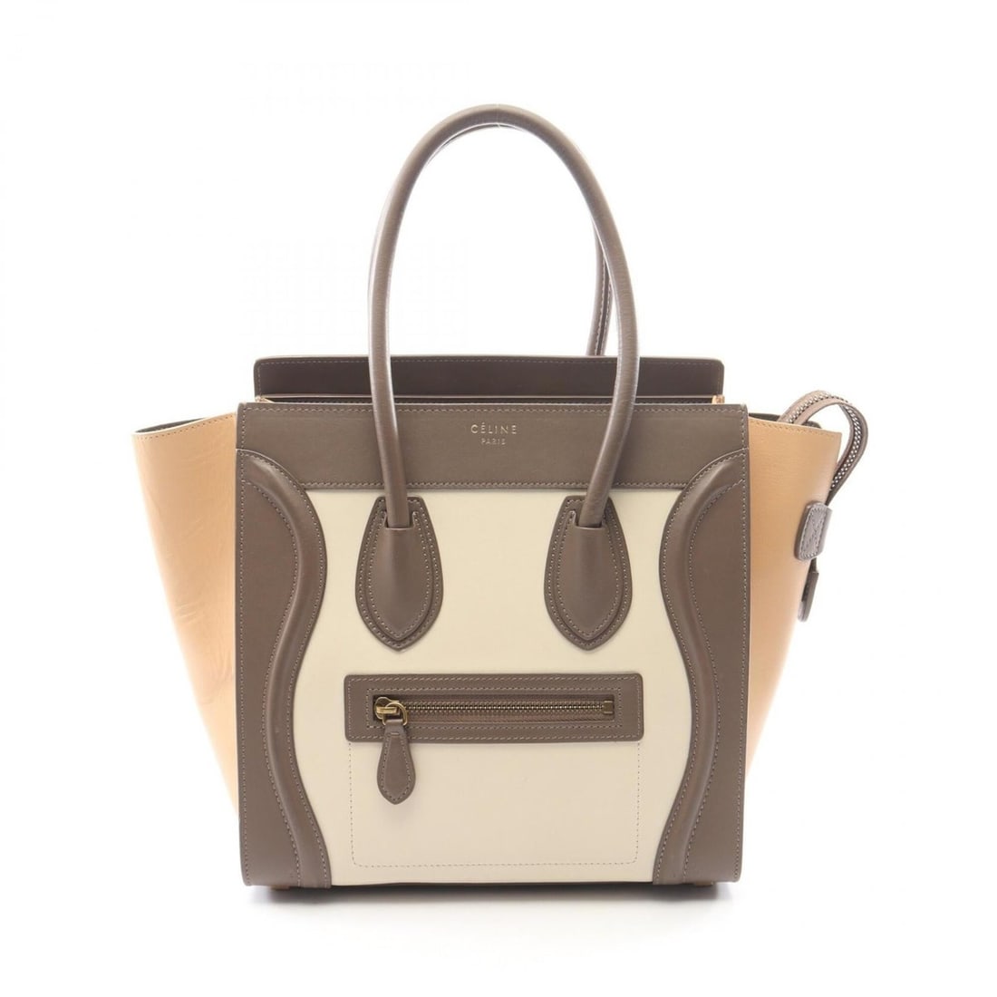 Celine Luggage Micro Shopper Tote Bag Handbag Leather Women's Ivory Beige Gray: --- Catalog ---Category: SizeSize (HxWxD): 26cm x 26cm x 13cm / 10.23'' x 10.23'' x 5.11''Category: DesignType: Handbag, Tote bagColor: Beige, Gray, IvoryGender: WomenMaterial: Leather Category: Gener