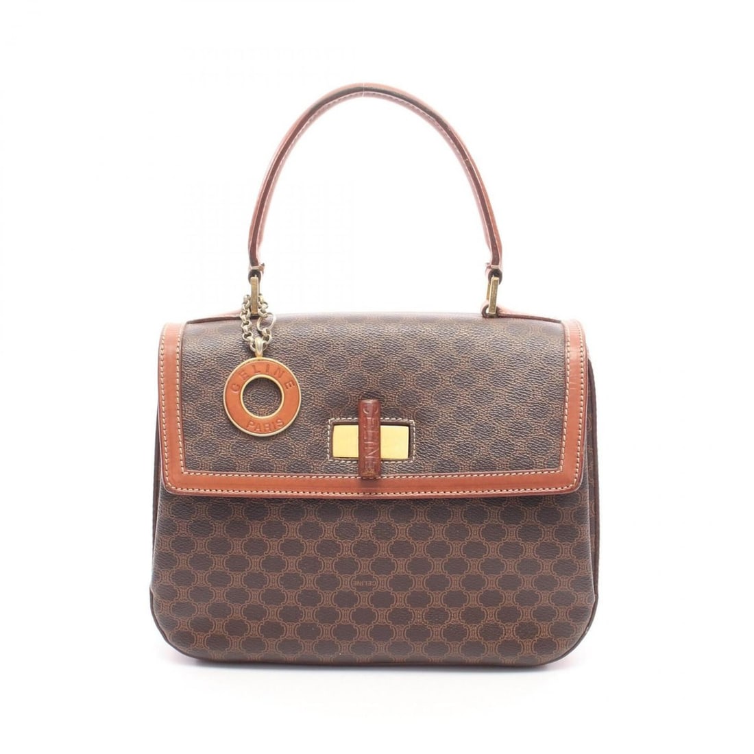 Celine Macadam Handbag, Coated Canvas Leather, Women's, Brown: --- Catalog ---Category: SizeSize (HxWxD): 19cm x 24cm x 8cm / 7.48'' x 9.44'' x 3.14''Category: DesignType: HandbagColor: BrownGender: WomenMaterial: Coated canvas , Leather Category: GeneralBrand: C