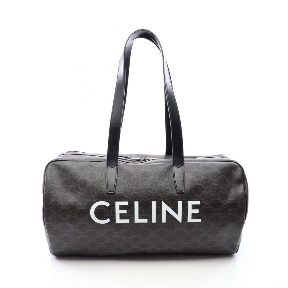 Celine Triomphe Duffle Bag, Boston Handbag, Coated Canvas Leather, Men's & Women's, Black, Brown,: --- Catalog ---Category: SizeSize (HxWxD): 25cm x 45cm x 16cm / 9.84'' x 17.71'' x 6.29''Category: DesignType: Boston bag, HandbagColor: Black, Brown, WhiteGender: Men,WomenMaterial: Coated canvas , L