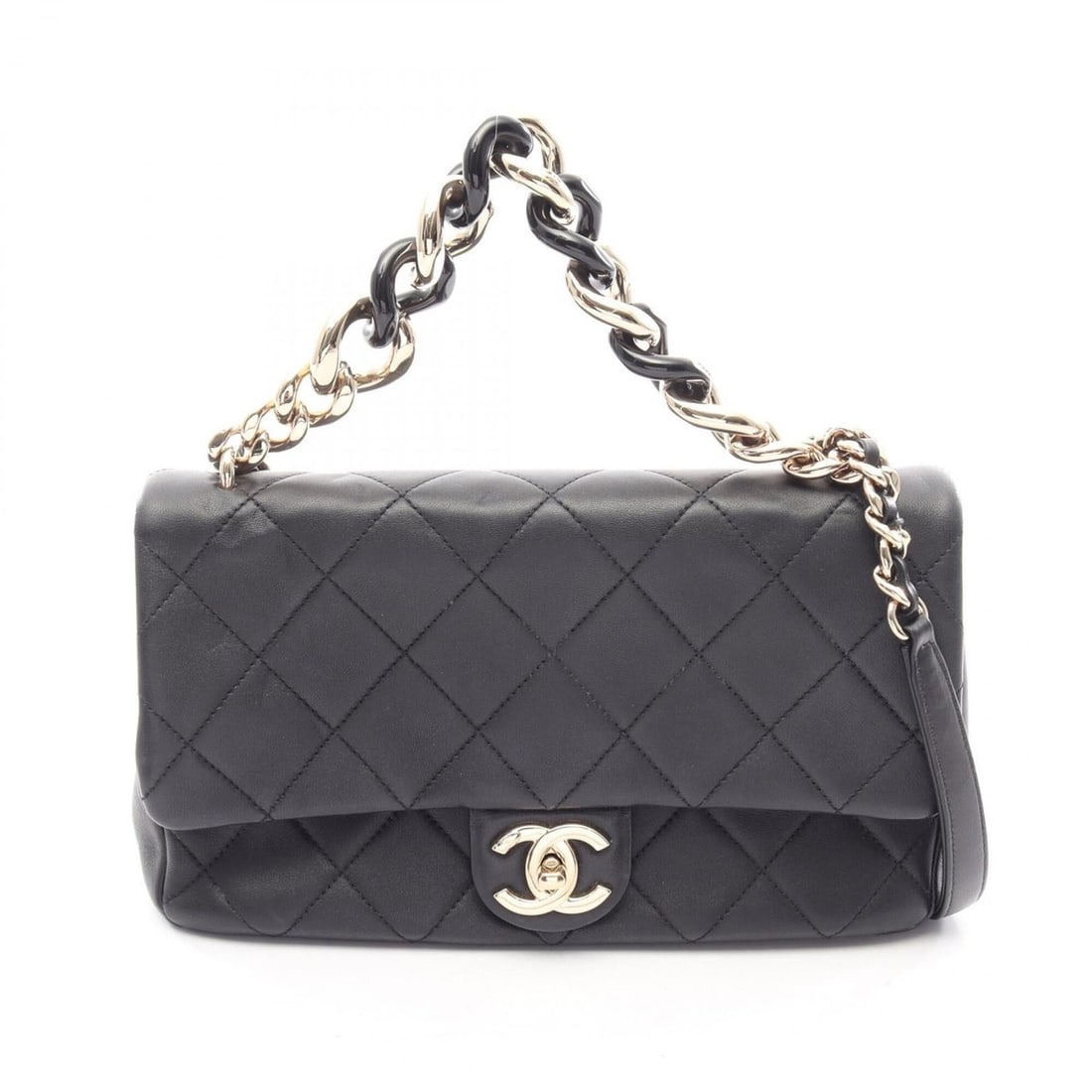 Chanel Large Flap Handbag, Matelassé 2-Way Shoulder Bag/Handbag, Leather, Women's, Black: --- Catalog ---Category: SizeSize (HxWxD): 16cm x 26cm x 6.5cm / 6.29'' x 10.23'' x 2.55''Category: DesignType: Handbag, Shoulder bagColor: BlackGender: WomenMaterial: Leather Hardware Color: GoldCate