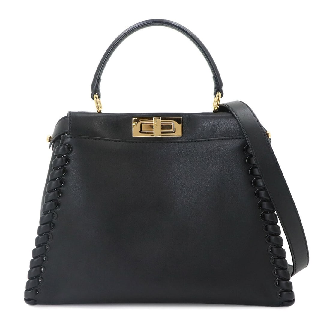 Fendi Peekaboo Regular 2-way Hand/Shoulder Handbag, Leather, Nero Black, 8BN290 (1 of 10)