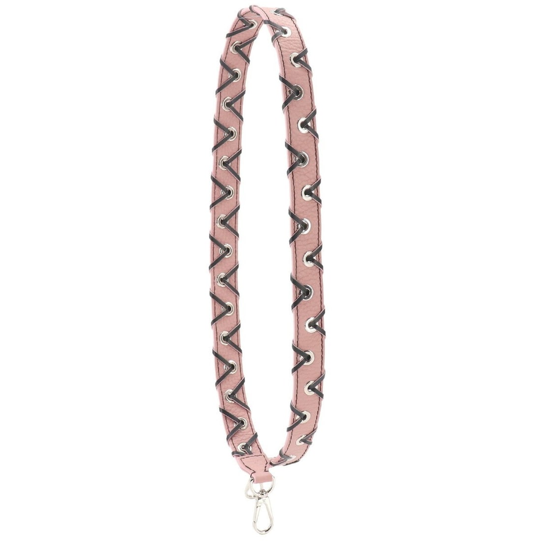 Louis Vuitton shoulder strap, leather, pink, silver hardware, lace-up.: --- Catalog ---Category: SizeWeight: 100g / 3.52oz.Handle/Strap Length: 98.5cm / 38.77''Category: DesignType: StrapColor: Black, PinkGender: WomenMaterial: LeatherCategory: GeneralBrand: Louis Vuitton