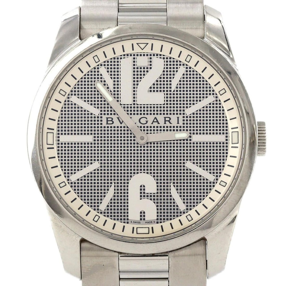 Bulgari Solotempo ST42S ST42SS Stainless Steel Quartz Watch: --- Catalog ---Category: SizeWrist Size: 17cm / 6.69''Case Diameter: 42mm / 1.65''Category: DesignType: WristwatchGender: MenColor (Dial): GrayMaterial (Band): Stainless steelMaterial (Case): Stainles