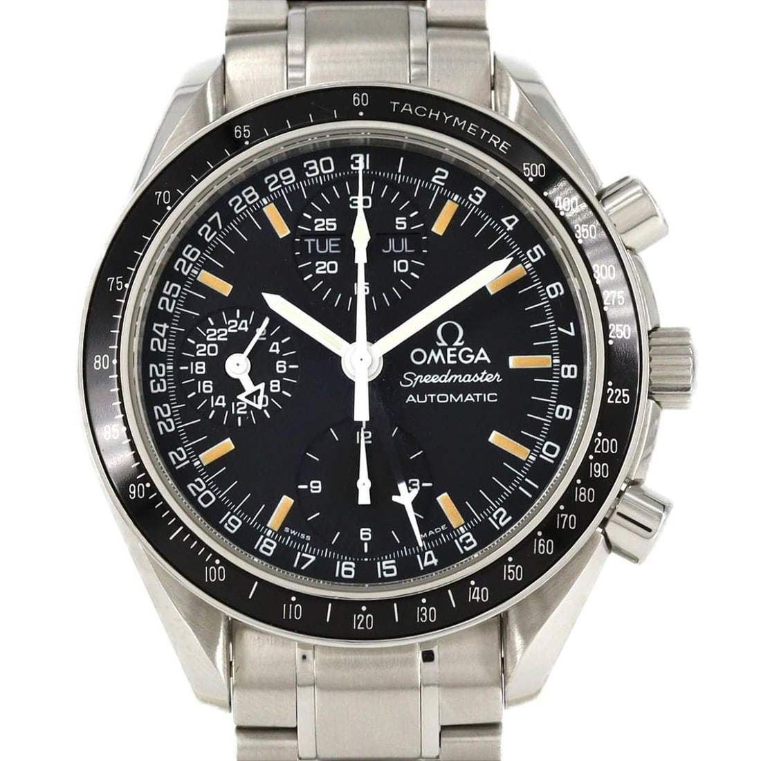 Omega Speedmaster Mark 40 Cosmos 3520.50 Stainless Steel Automatic Watch: --- Catalog ---Category: SizeWrist Size: 19.5cm / 7.67''Case Diameter: 39mm / 1.54''Category: DesignType: WristwatchGender: MenColor (Dial): BlackMaterial (Band): Stainless steelMaterial (Case): Stain