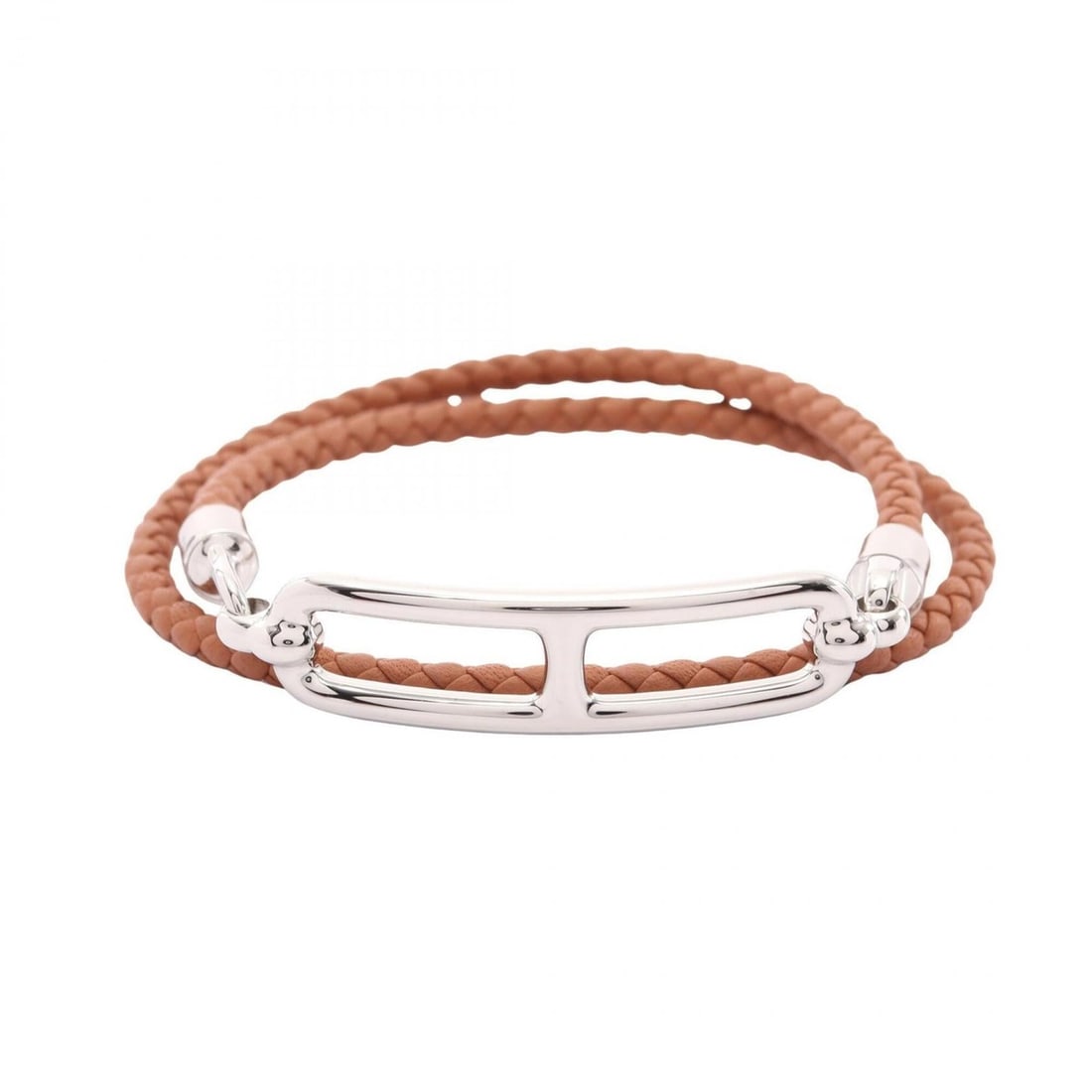 Hermes HERMES Roulis Double Tour Bracelet Accessory Stainless Steel Veau Swift Leather Women's Brown: --- Catalog ---Category: SizeLength: 16cm / 6.29''Category: DesignType: Charm braceletColor: Brown, SilverGender: WomenMaterial: Stainless steel, Swift leatherCategory: GeneralBrand: Hermes--- Item Li
