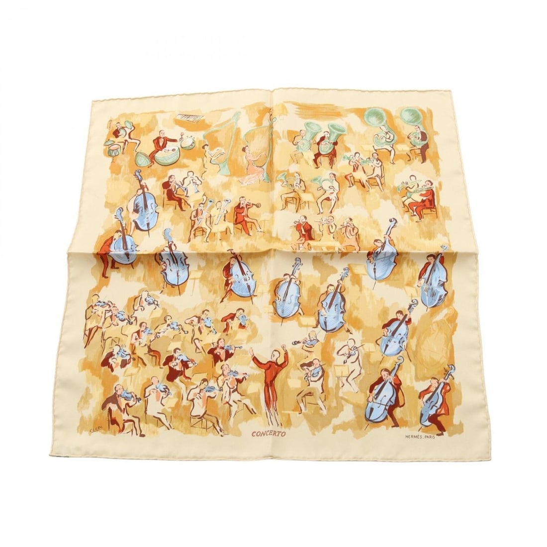 Hermes Petit Carré 40 Concerto Scarf Muffler Silk Women's Ivory/Beige Multicolor: --- Catalog ---Category: SizeSize (LxW): 41cm x 41cm / 16.14'' x 16.14''Category: DesignType: ScarfColor: Beige, Ivory, Multi-colorGender: WomenMaterial: Silk Category: GeneralBrand: Hermes--- Item Li