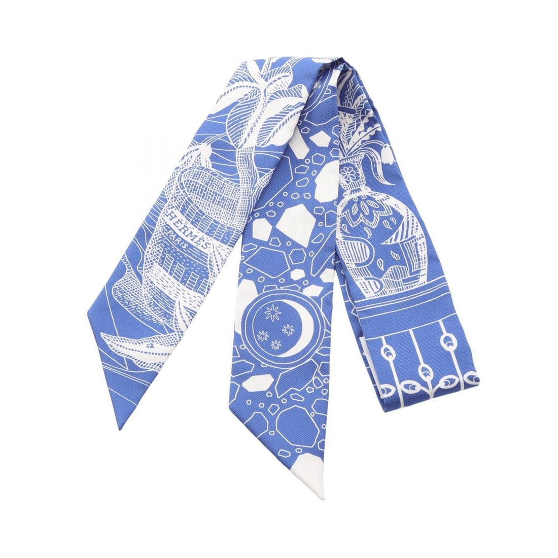 Hermes Twilly LA DANSE DES AMAZONES Scarf Muffler Silk Women's Blue/White: --- Catalog ---Category: SizeSize (LxW): 85cm x 5cm / 33.46'' x 1.96''Category: DesignType: ScarfColor: Blue, WhiteGender: WomenMaterial: Silk Category: GeneralBrand: Hermes--- Item List ---Section: C