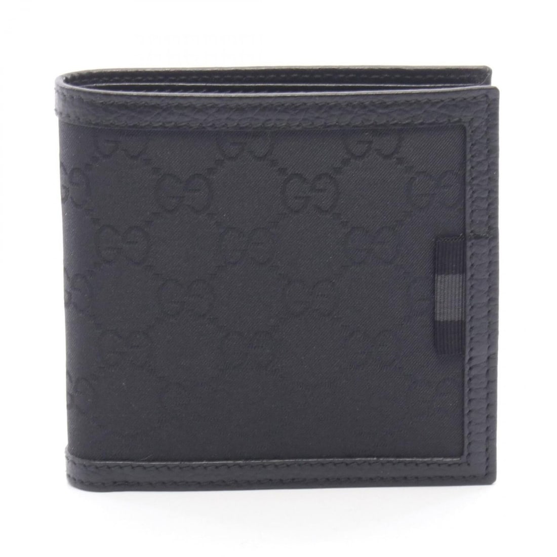 Gucci GG Canvas Bi-fold Wallet, Leather and Nylon Canvas, Men's, Black, 150413: --- Catalog ---Category: SizeSize (HxWxD): 10.5cm x 10.5cm x 2cm / 4.13'' x 4.13'' x 0.78''Category: DesignType: Wallet (bi-fold)Color: BlackGender: MenMaterial: GG canvas , Leather Category: GeneralM