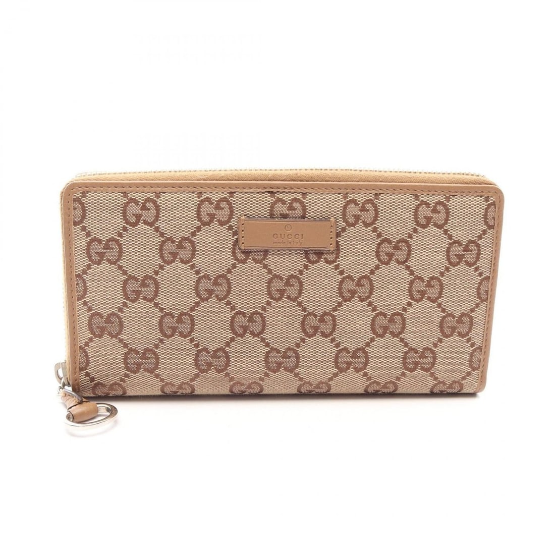 Gucci GG Canvas Round Zip Wallet, Leather and Canvas, Women's, Beige/Brown, 224246: --- Catalog ---Category: SizeSize (HxWxD): 9.5cm x 18.5cm x 2cm / 3.74'' x 7.28'' x 0.78''Category: DesignType: Long wallet (bi-fold)Color: Beige, BrownGender: WomenMaterial: GG canvas , Leather Categ