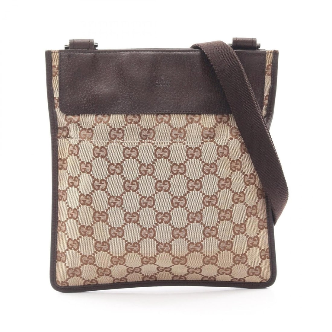 Gucci GG Canvas Shoulder Bag/Handbag, and Leather, Women's, Beige/Brown, 27639: --- Catalog ---Category: SizeSize (HxWxD): 25cm x 24cm x 5.00mm / 9.84'' x 9.44'' x 0.19''Category: DesignType: Handbag, Shoulder bagColor: Beige, BrownGender: WomenMaterial: GG canvas , Leather Categ