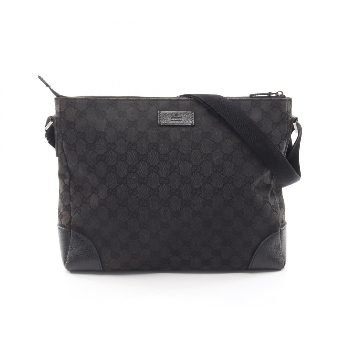 Gucci GG Canvas Shoulder Bag/Handbag, and Leather, Men's/Women's, Black, 110054: --- Catalog ---Category: SizeSize (HxWxD): 29cm x 34cm x 10cm / 11.41'' x 13.38'' x 3.93''Category: DesignType: Handbag, Shoulder bagColor: BlackGender: Men,WomenMaterial: GG canvas , Leather Category
