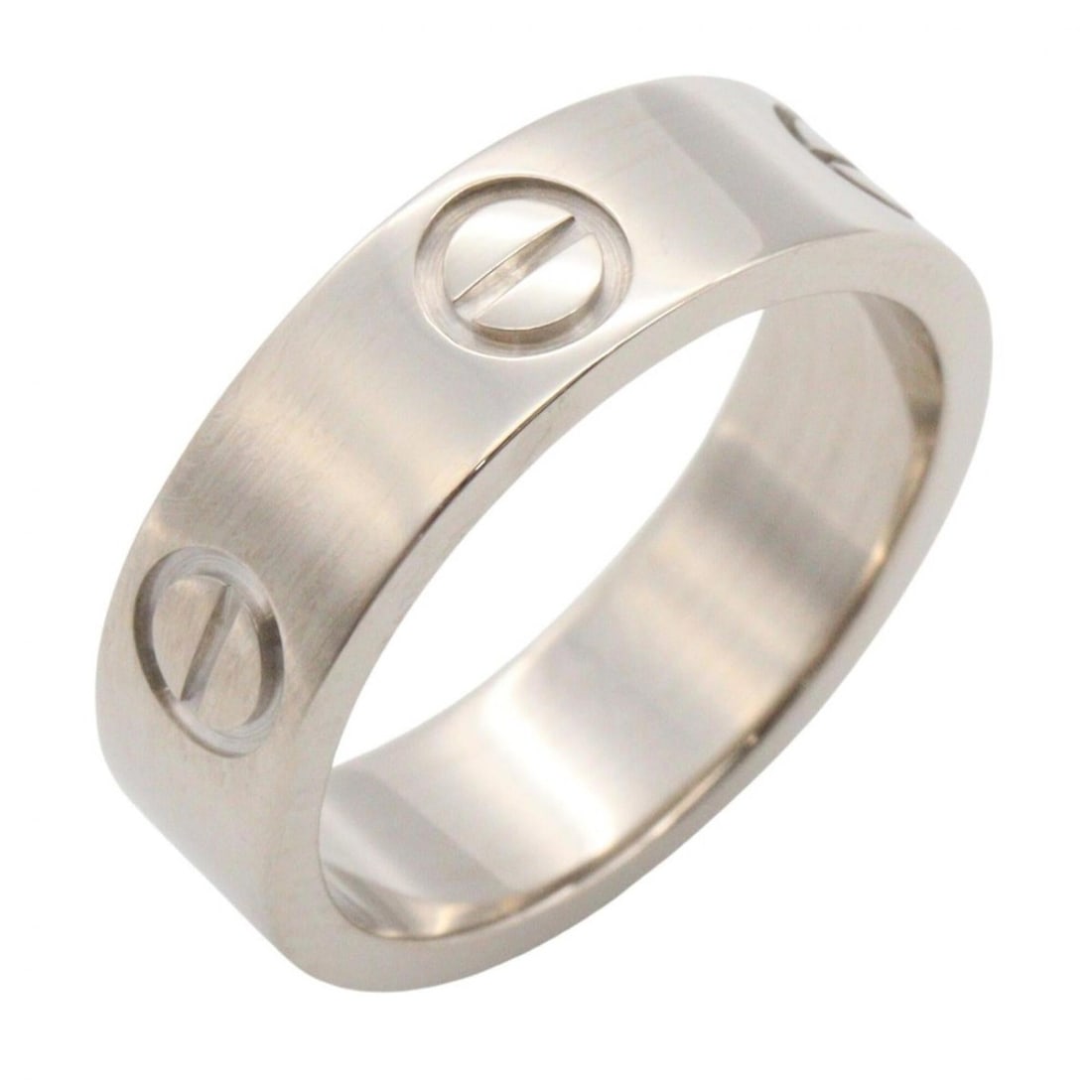 Cartier Love Ring, 18K White Gold (18KWG), Women's, Silver Tone, B4084700: --- Catalog ---Category: SizeJP Size: 8US Size: 4.5Category: DesignType: Band ringColor: SilverGender: WomenMaterial: White gold (18K)Category: GeneralMPN: B4084700Brand: Cartier--- Item List ---Secti