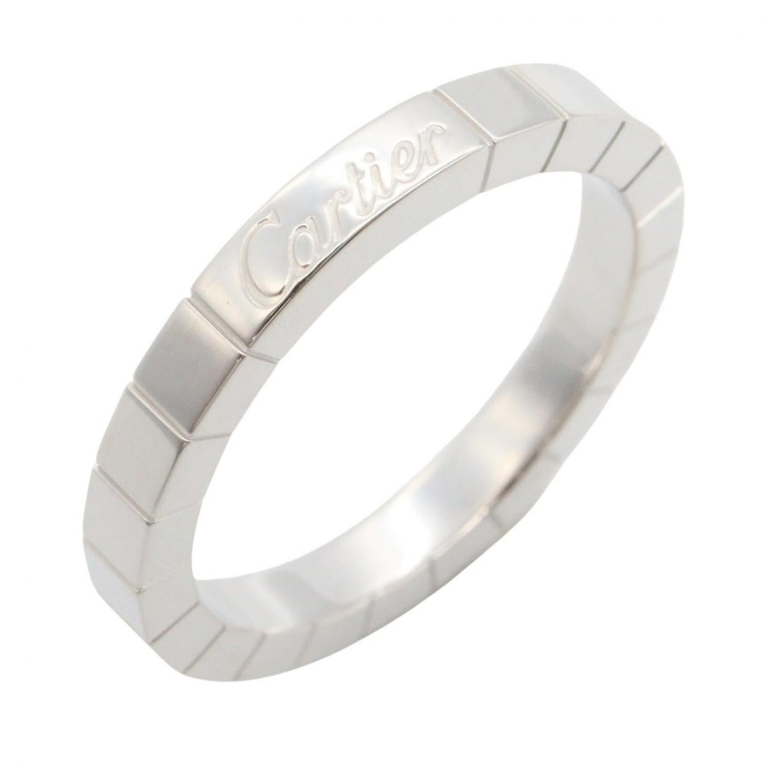 Cartier Lanieres Ring, 18K White Gold (18KWG), Men's/Women's, Silver Tone: --- Catalog ---Category: SizeJP Size: 15US Size: 7.5Category: DesignType: Band ringColor: SilverGender: Men,WomenMaterial: White gold (18K)Category: GeneralBrand: Cartier--- Item List ---Section: Cond