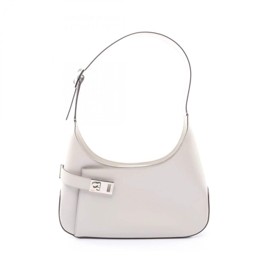 Salvatore Ferragamo Gancini Shoulder Bag/Handbag, Leather, Women's, Gray, 21 0170: --- Catalog ---Category: SizeSize (HxWxD): 14.5cm x 30cm x 6cm / 5.7'' x 11.81'' x 2.36''Category: DesignType: Handbag, Shoulder bagColor: GrayGender: WomenMaterial: Leather Category: GeneralMPN: 21 0