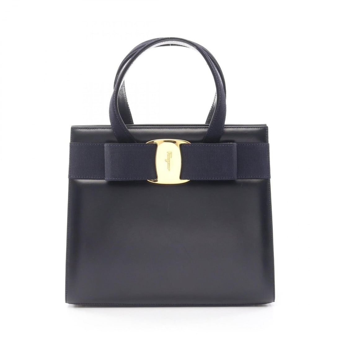Salvatore Ferragamo Vara Ribbon Handbag, Leather, Women's, Navy, 21 4178: --- Catalog ---Category: SizeSize (HxWxD): 20.5cm x 24.5cm x 10cm / 8.07'' x 9.64'' x 3.93''Category: DesignType: HandbagColor: NavyGender: WomenMaterial: Leather Category: GeneralMPN: 21 4178Brand: S