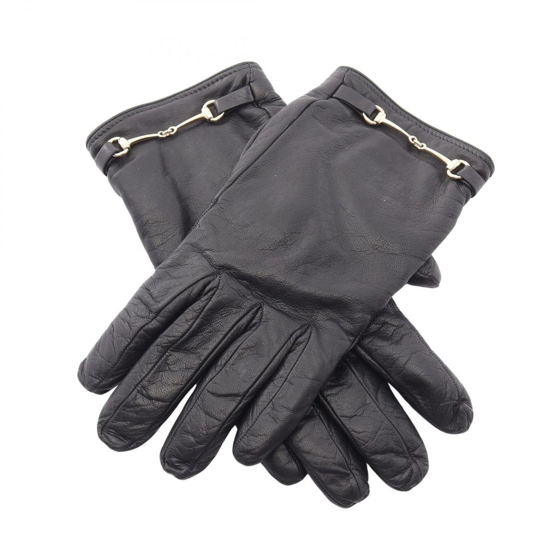 Gucci Horsebit Leather Gloves for Women, Black: --- Catalog ---Category: SizeTotal Length: 21cm / 8.26''Category: DesignType: Warm glovesColor: BlackGender: WomenMaterial: Leather Category: GeneralBrand: Gucci--- Item List ---Section: ConditionRank
