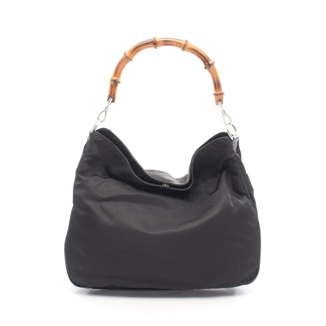 Gucci Bamboo Shoulder Bag/Handbag, Canvas and Leather, Women's, Black, 001 1998 1577: --- Catalog ---Category: SizeSize (HxWxD): 32.5cm x 37cm x 9cm / 12.79'' x 14.56'' x 3.54''Category: DesignType: Handbag, Shoulder bagColor: BlackGender: WomenMaterial: Leather , Canvas Category: Gene